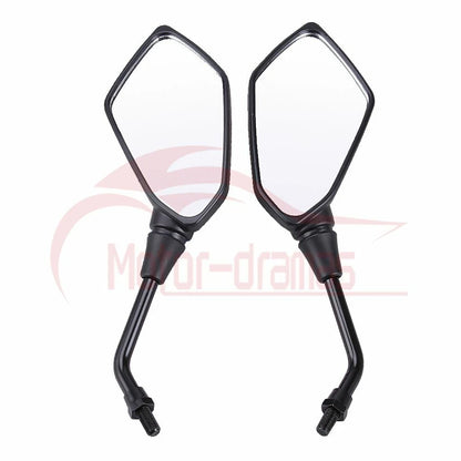 2pcs Universal Black Motorcycle Motorbike Rearview Rear View Side Mirror 10mm US