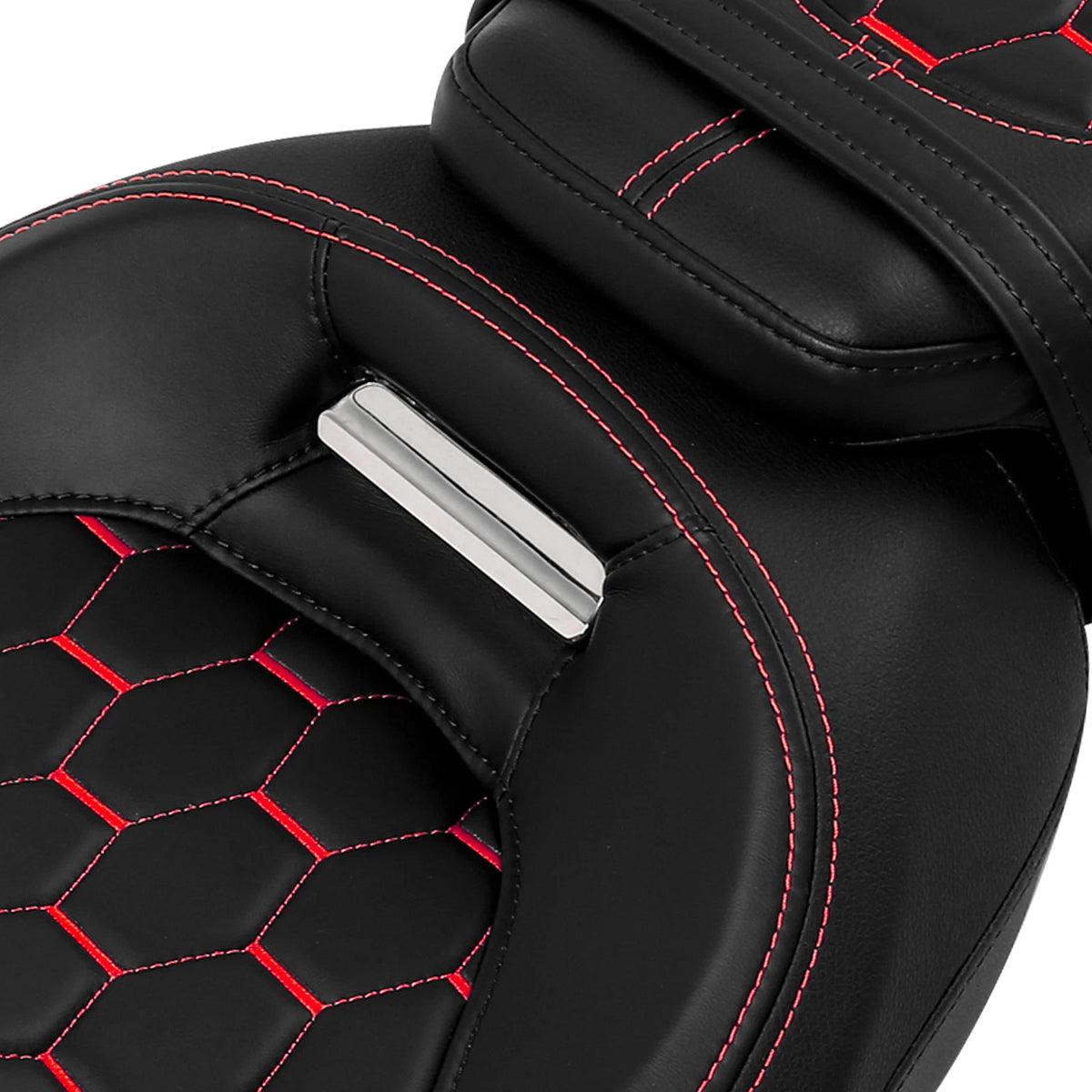 Driver Passenger Gel Seat Fit For Harley Touring Street Glide 2009-2023 22 Black