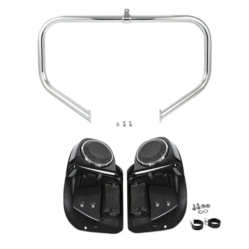 Lower Vented Leg 6.5" Speakers Engine Crash Bar Fit For Harley Touring 14-Up 23