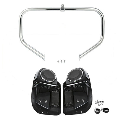 Lower Vented Leg 6.5" Speakers Engine Crash Bar Fit For Harley Touring 14-Up 23
