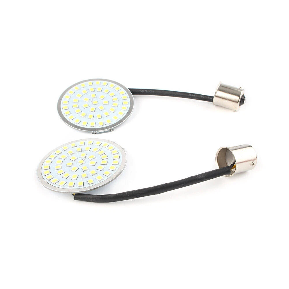 2" 1156 LED Turn Signal Inserts Style Amber Light for Harley Davidson 2pc