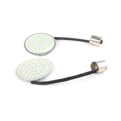 2" 1156 LED Turn Signal Inserts Style Amber Light for Harley Davidson 2pc