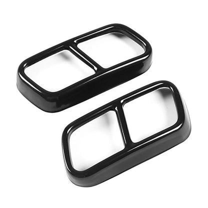 Black Tail Muffler Exhaust Pipe Output Cover Trim For BMW F01 7 Series 2009-2014