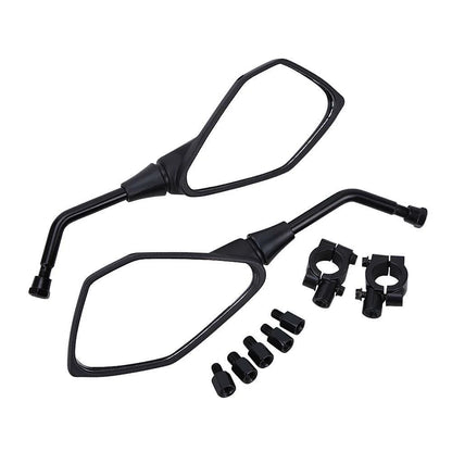 Universal Motorcycle UTV ATV Rearview Side Mirrors w/ 7/8" Handlebar Mount Clamp