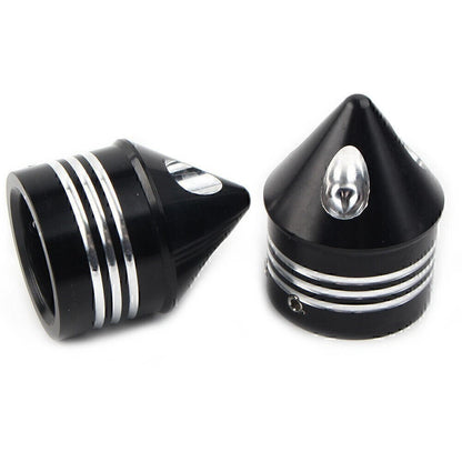 2Pcs Black Front Axle Cap Nut Cover For Harley Electra Glide Sportster FLHX