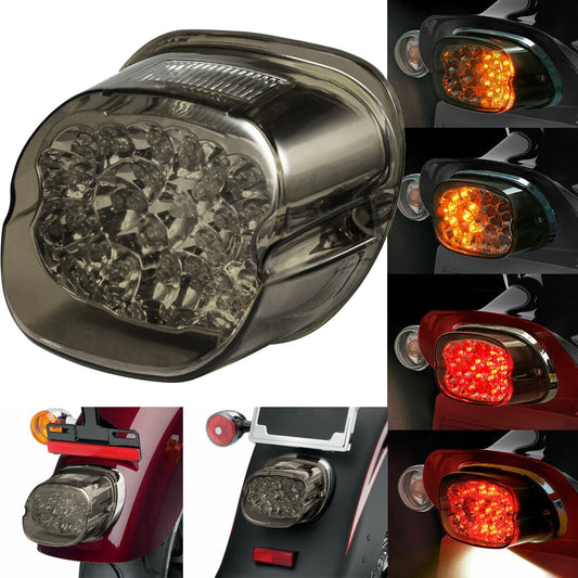 LED Tail Light Smoke Lens Turn Signal Brake for Harley Sportster Softail Touring