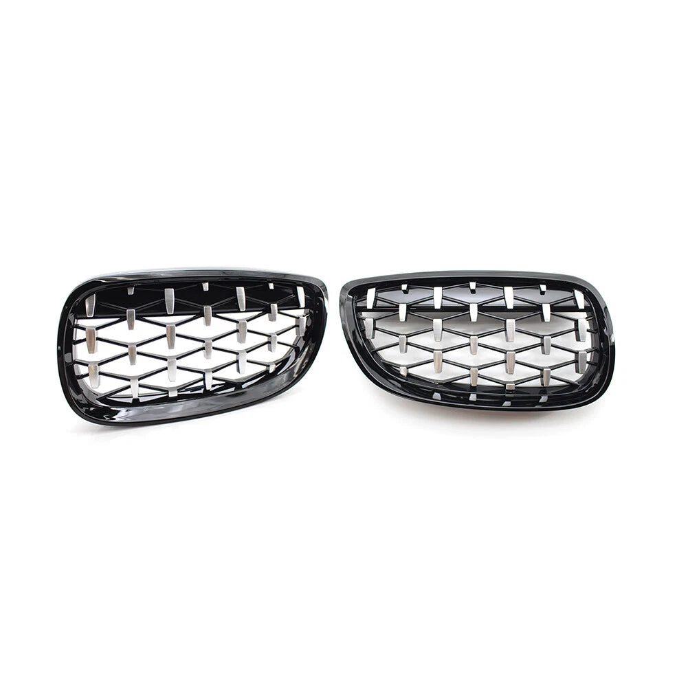 2PCS Front Kidney Grill Diamond Grille For BMW 3 Series E92 2006-10 E93 2007-10