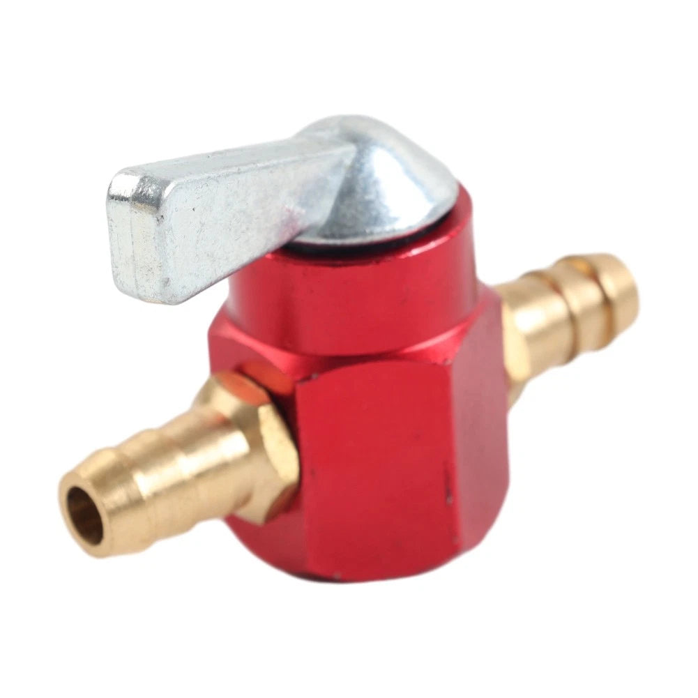 Motorcycle Inline Petrol On-Off Fuel Tap Gas Petrol Valve Petcock 8mm Red