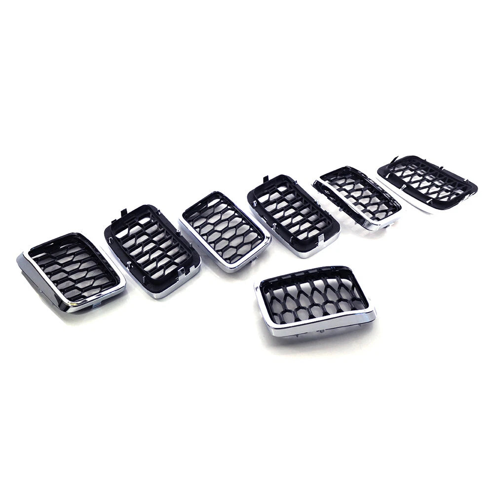 Front Grille Honeycomb Mesh Insert Cover Chrome For Jeep Grand Cherokee 17-21 US