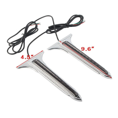LED Rear Saddlebag Accents Light Smoke Lens For Harley Touring Road King Chrome