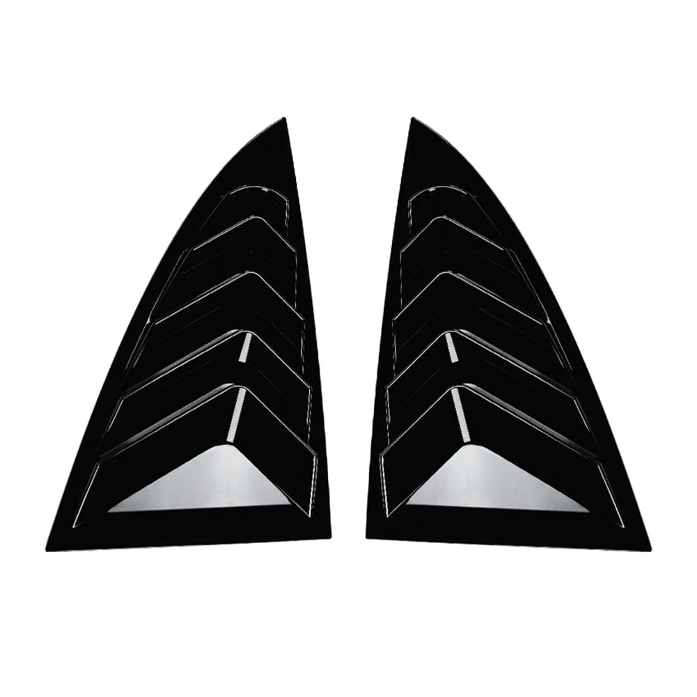Rear Window Louver Shutter Cover Trim For Tesla Model 3 2024-2025 Glossy Black