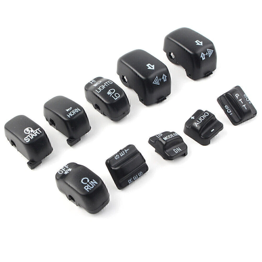 Hand Control Switch Cover Housing Button Cap Set For Harley Touring 96-13 Blk US
