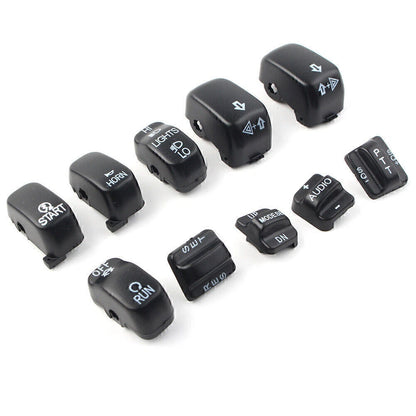 Hand Control Switch Cover Housing Button Cap Set For Harley Touring 96-13 Blk US