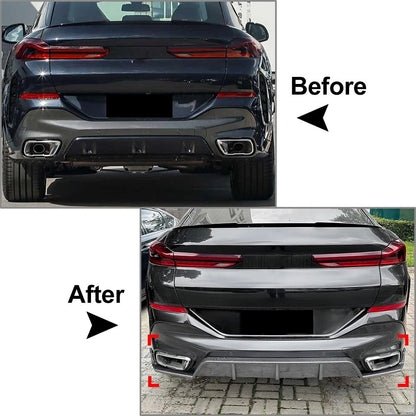 Glossy Black Rear Bumper Splitter Spoiler Lip For BMW X6 G06 M Sport 2019-2024