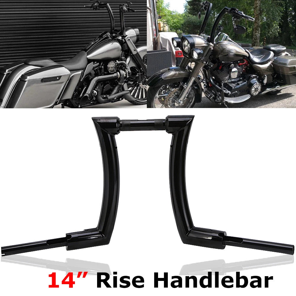 14" Rise 2" Ape Hanger Handlebar For Harley Touring Softail Slim Dyna Sportster