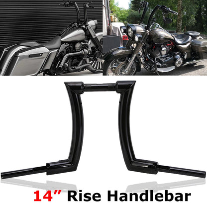 14" Rise 2" Ape Hanger Handlebar For Harley Touring Softail Slim Dyna Sportster