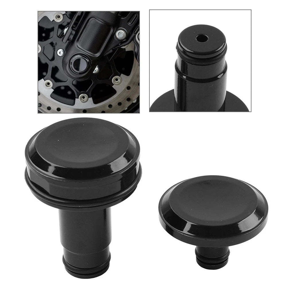Black Front Axle Nut Caps Cover For Softail Low Rider ST FXLRST 2022-2026