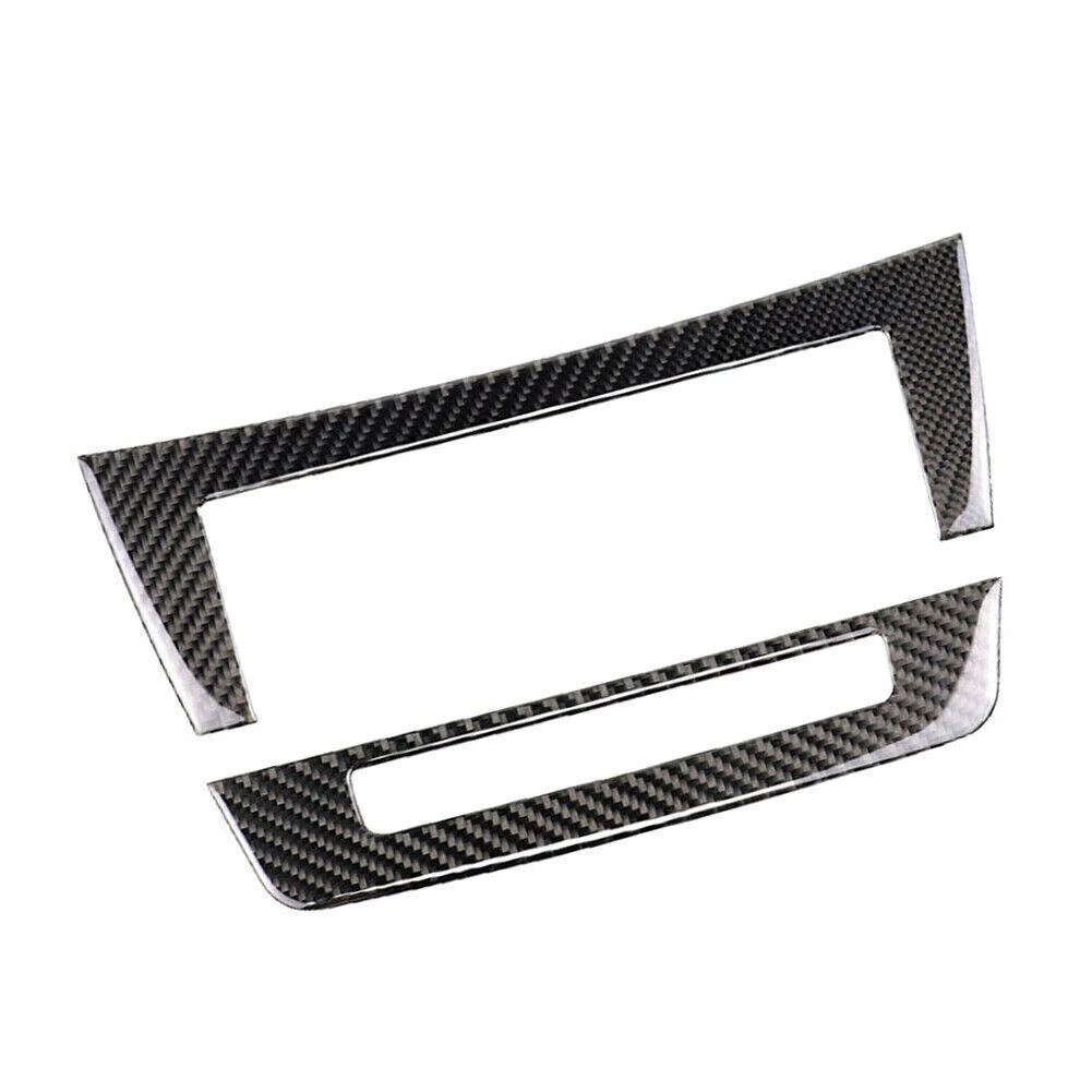 2pcs Console CD Panel Trim For Mercedes-Benz C Class W204 2010-2013 Carbon Fiber
