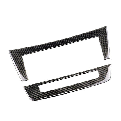 2pcs Console CD Panel Trim For Mercedes-Benz C Class W204 2010-2013 Carbon Fiber