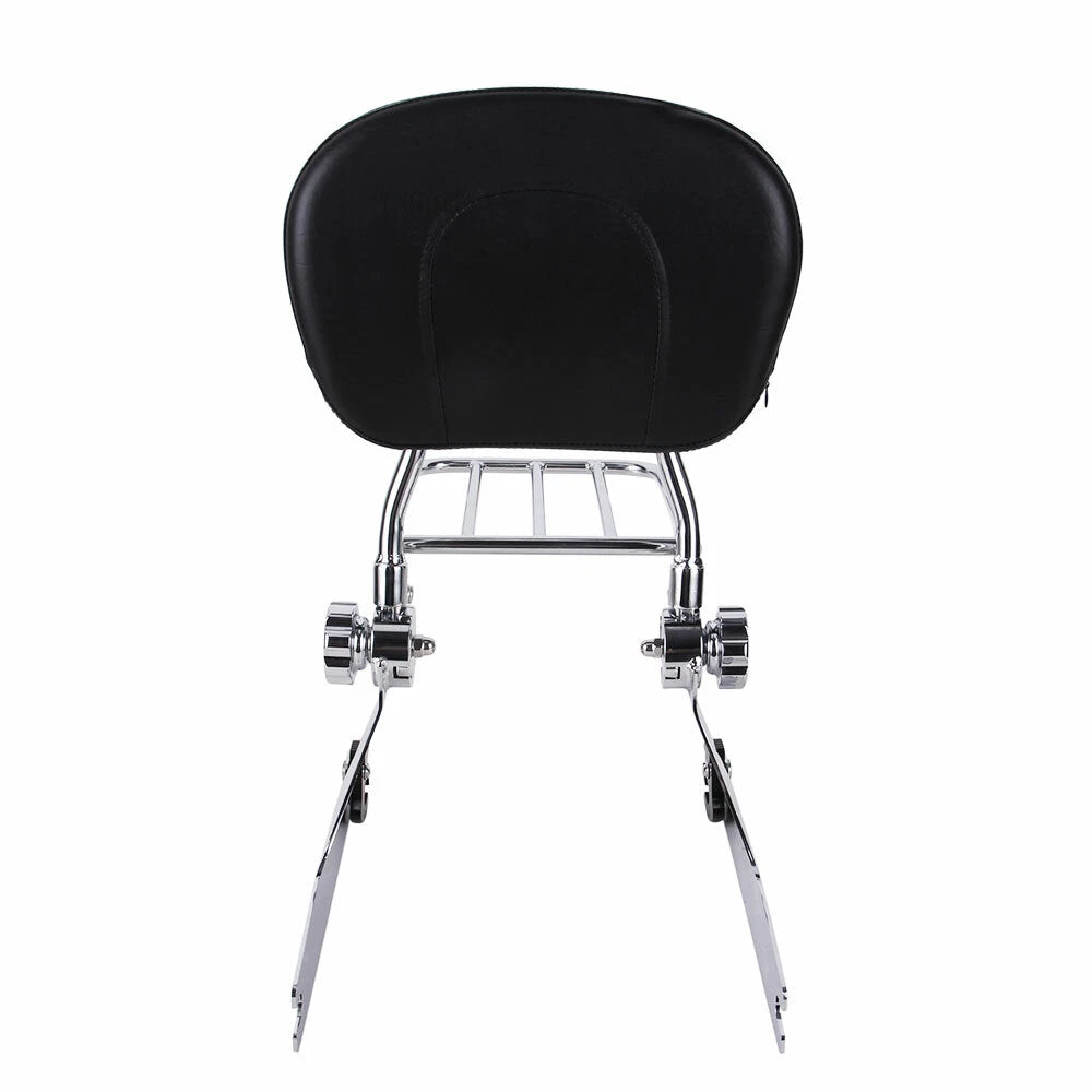 Adjustable Backrest Sissy Bar Luggage Rack For Harley Dyna Super Glide 2002-2005