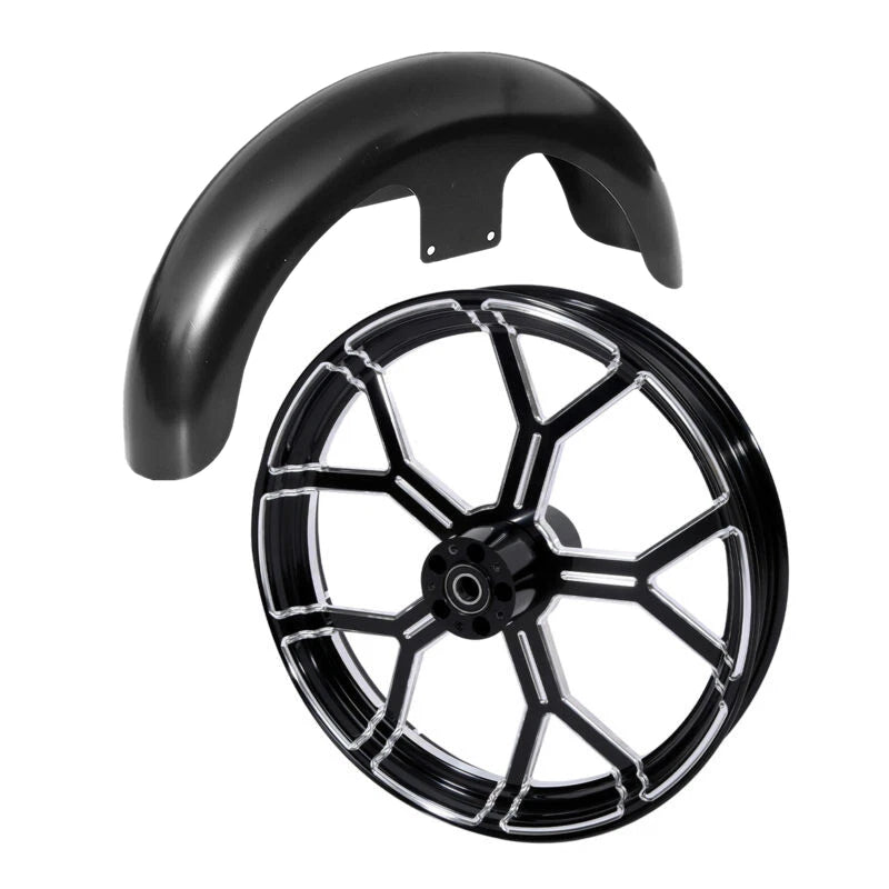 21" Wheel Rim Single Disc Hub &Front Fender Fit For Harley Road Glide King 08-13