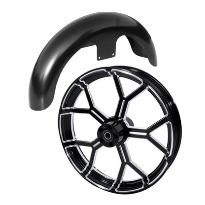 21" Wheel Rim Single Disc Hub &Front Fender Fit For Harley Road Glide King 08-13
