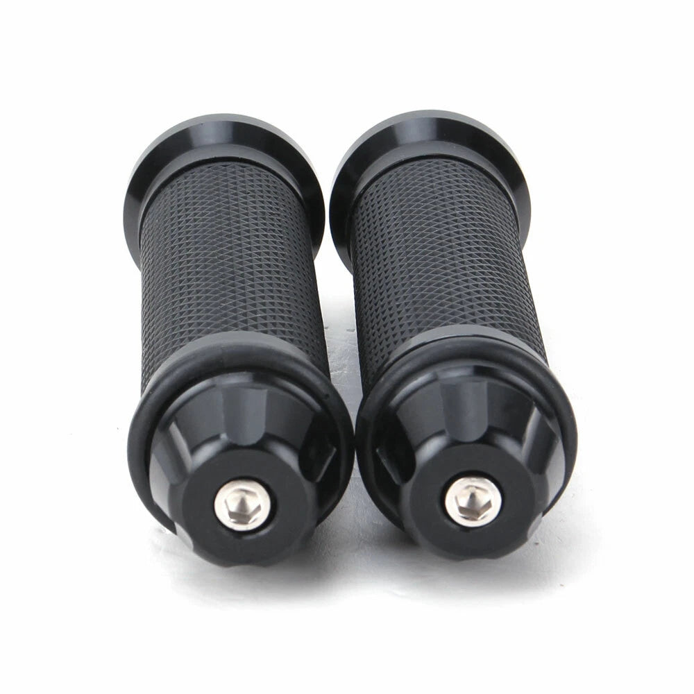 Black Motorcycle Hand Grips Rubber Gel 7/8" For Honda Suzuki Kawasaki Yamaha