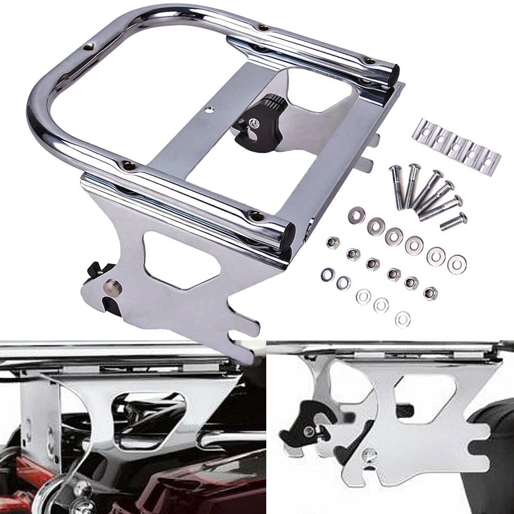 Chrome Two-up Tour Pack Mounting Luggage Rack For Harley 97-08 Touring Road King