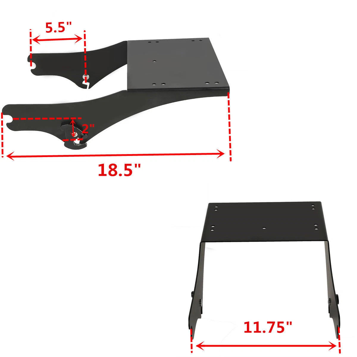 Razor Trunk Backrest Rack & Plate Fit For Harley Touring Glide 97-08