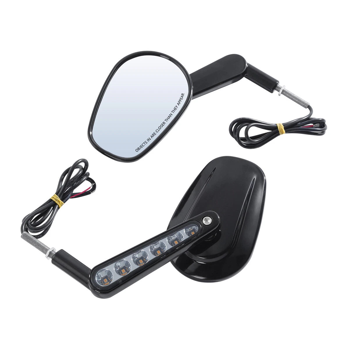 Black Muscle Rearview Mirrors LED Turn Signal For Harley VROD V-Rod VRSCF 09-17