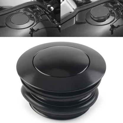 Black Motorcycle Left Hand Thread Fuel Tank Gas Cap Cover For Harley 1982-2017