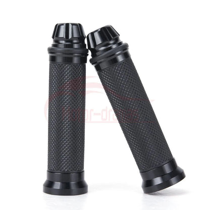 Black Motorcycle Rubber Gel CNC Hand Grips For 7/8" 22mm Handlebar Sports Bike