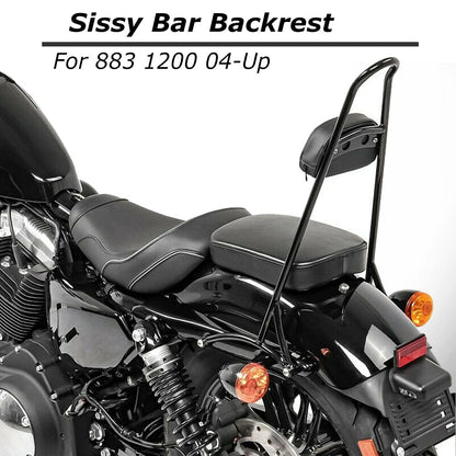 Tall Sissy Bar Passenger Backrest Pad For Harley Sportster 1200 883 48 72 04-21