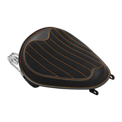 Black Orange Driver Solo Seat Fit For Harley Dyna Street Bob Low Rider 07-17 16