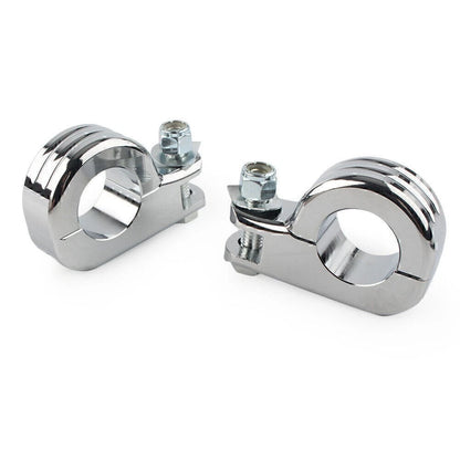US 1.25" Highway Foot Peg Mounting P Clamps for Harley Dyna Engine Bars Chrome
