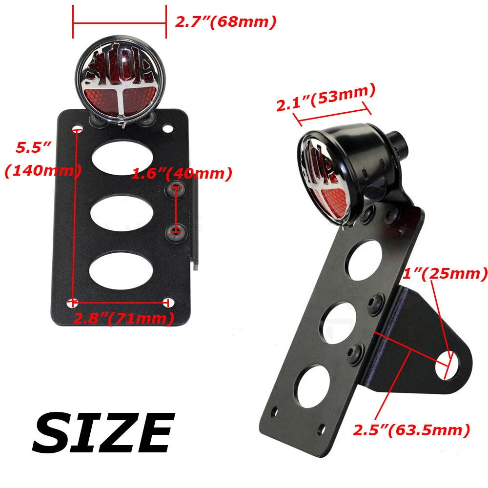Motorcycle Side Mount License Plate Bracket Tail Light Holder For Harley Chopper