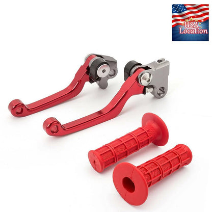For Honda XR650R 2000-2006 CR500 1992-2001 Pivot Clutch Brake Levers Grips USA