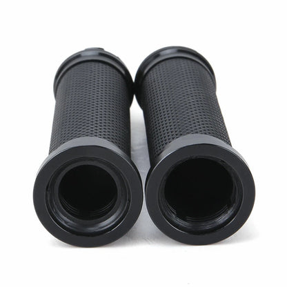 Black Motorcycle Hand Grips Rubber Gel 7/8" For Honda Suzuki Kawasaki Yamaha