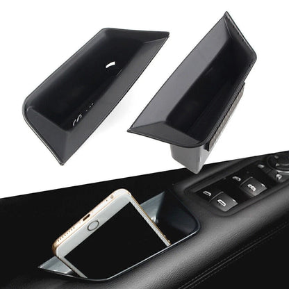 2 Pcs Front Door Armrest Storage Box Tray Bin Kit Black For Cadillac XT5 2017-19