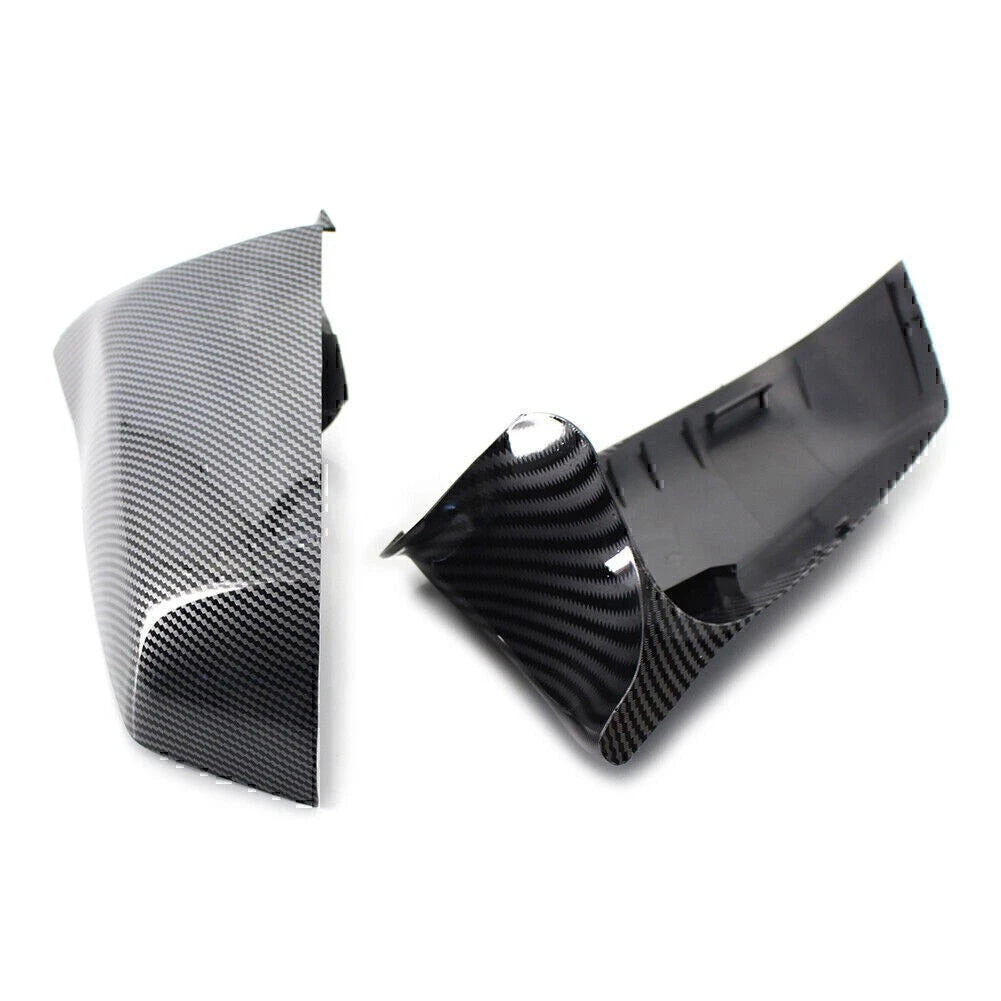 2x Carbon Fiber Rear View Mirror Cover Trim For BMW 5 Series E60 F10 F01 F02 E63