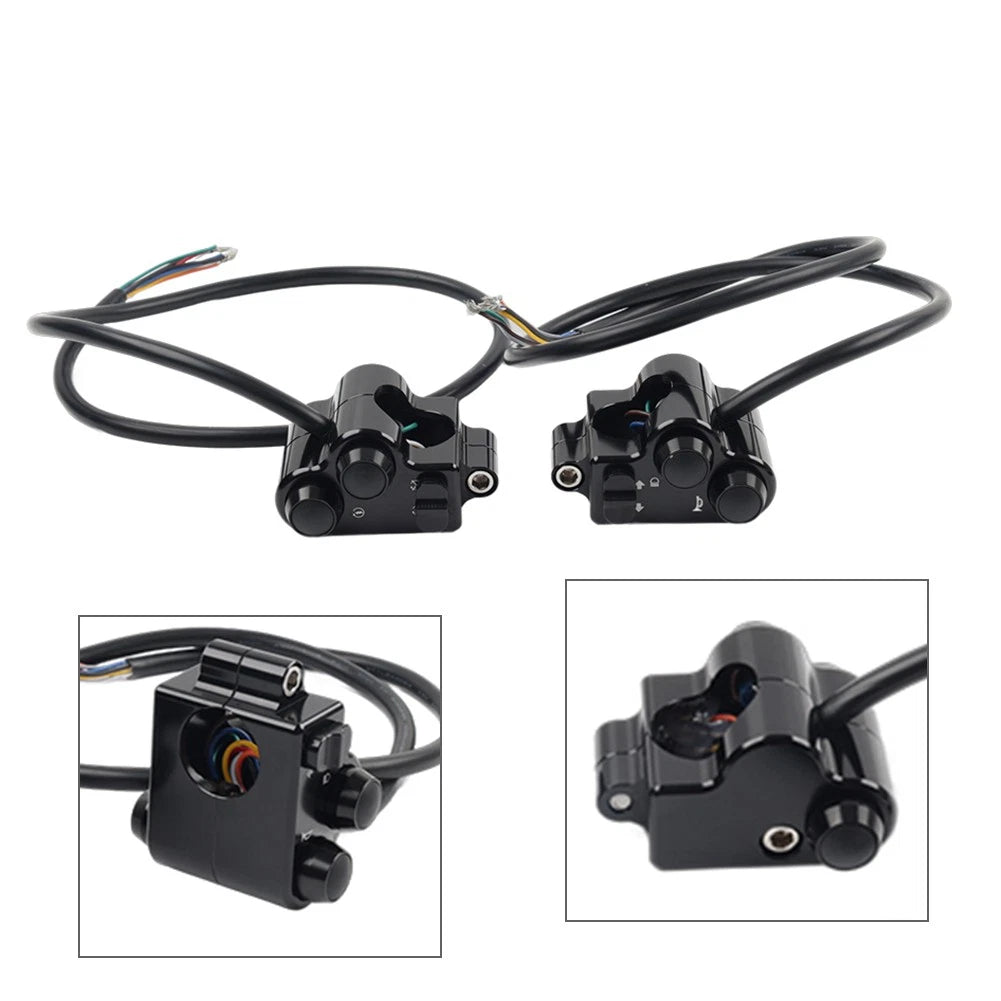 Motor CNC 1" 25mm Handlebar Switch Controls Housing For Harley Universal Black