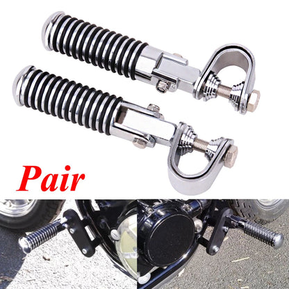 1" & 1-1/4" Universal Chrome Clamp-On Engine Guard Highway Foot Pegs For Harley