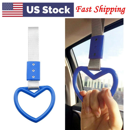 24.5cm Heart JDM Tsurikawa Ring Train Bus Handle Hand Strap Drift Charm Tool US