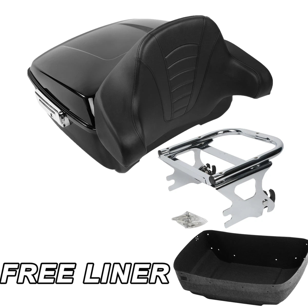 King Trunk Mount Rack Backrest Pad Fit For Harley Touring Road Glide 97-08 TCMT