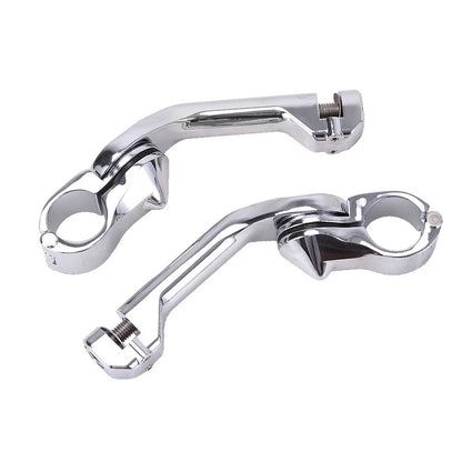 32mm Chrome Highway Long Angled Footpeg Pegs Mount Clamp For Harley Engine Guard
