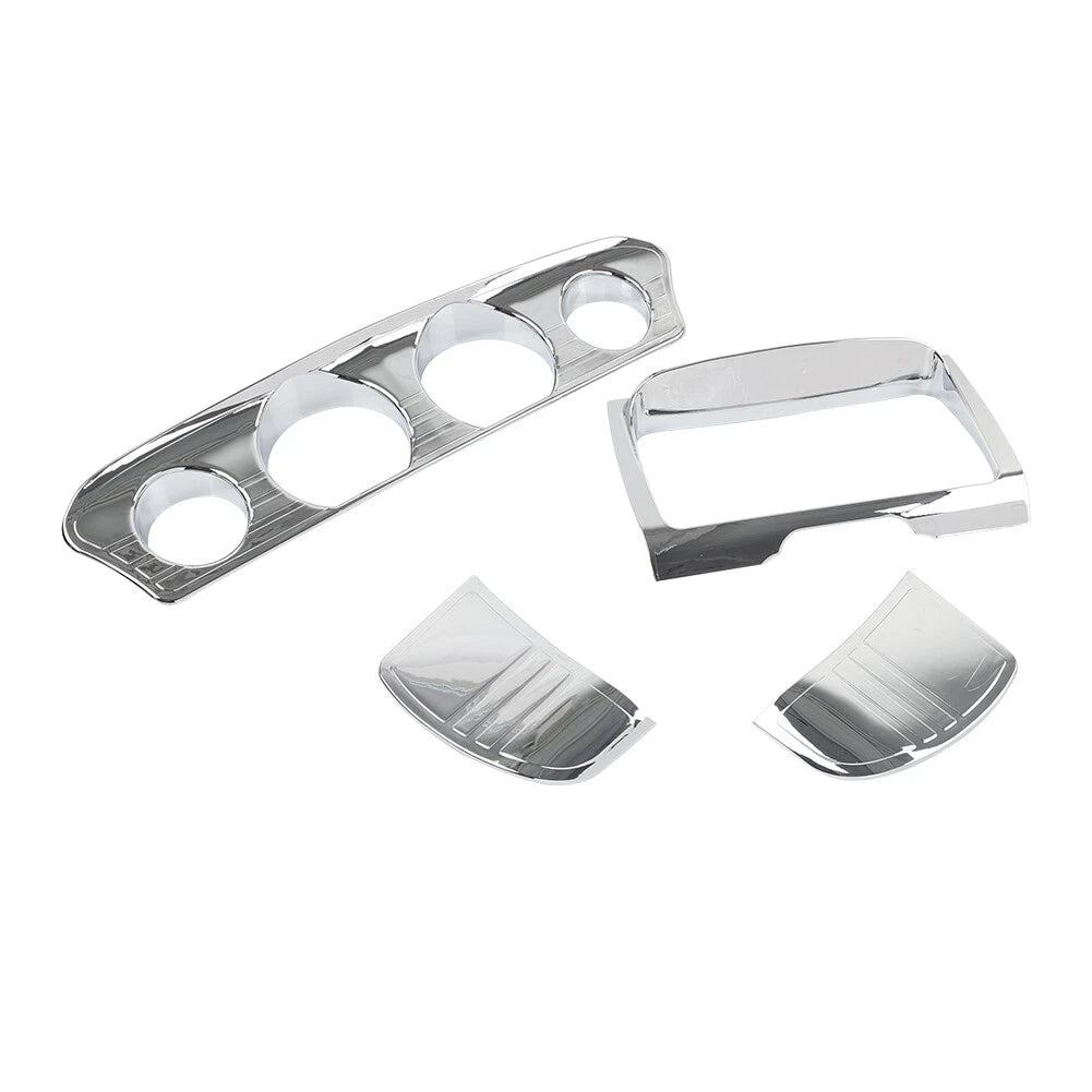 Tri Line Gauge Stereo Accent Trim Cover For Harley Touring Electra Street Glide
