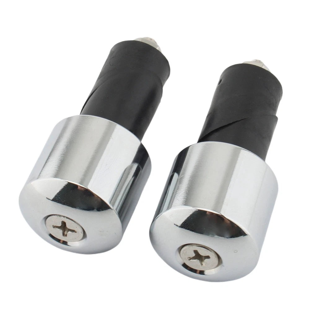 18mm 2pcs Motorcycle Chrome Handlebar End Caps For Yamaha VMAX 400 450 500 750