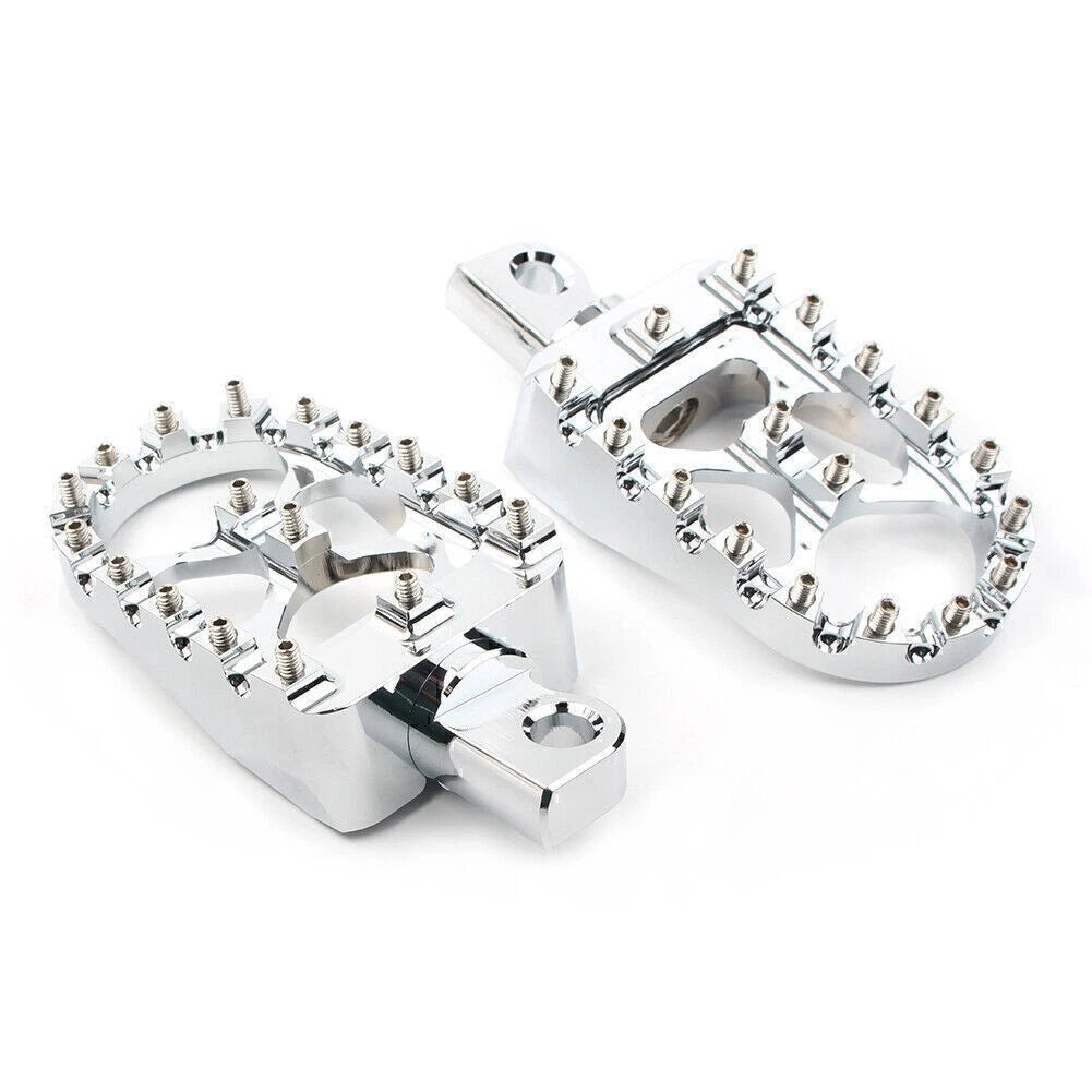 Wide Foot Peg MX Style Footrest For Harley Dyna Sportster Iron 883 Fatboy Bobber