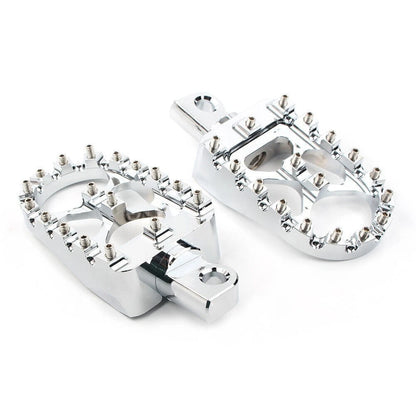 Wide Foot Peg MX Style Footrest For Harley Dyna Sportster Iron 883 Fatboy Bobber