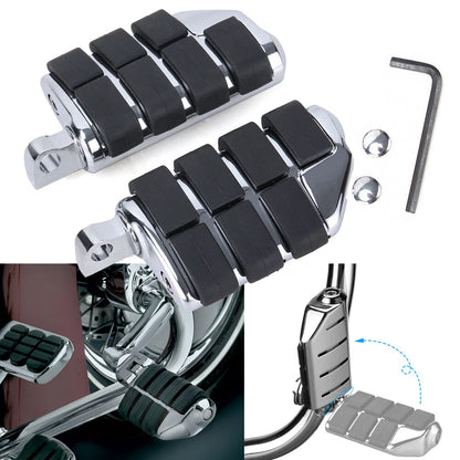 Pair Male Mount Foot Pegs Footrests For Harley Touring Softail Dyna Sportster XL